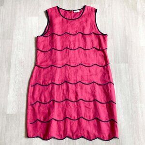 FOIL Linen Scallop Shift Dress Size 14